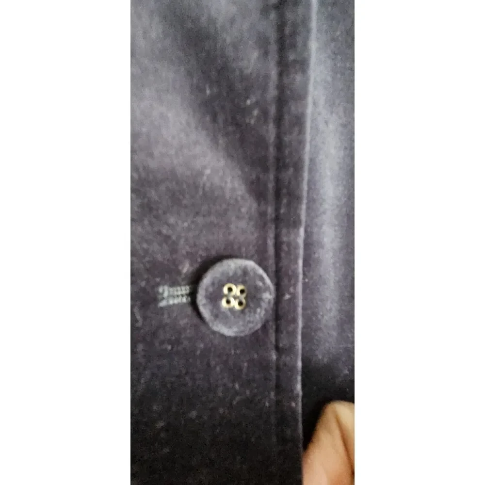 NWT AK Anne Klein northern light belted blue velvet Corduroy blazer stretch 6‎